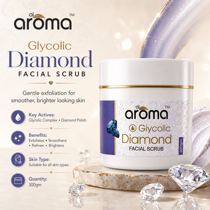 Glycolic Diamond Facial Scrub – Exfoliating & Brightening Face Scrub for Smooth, Polished & Radiant-Looking Skin