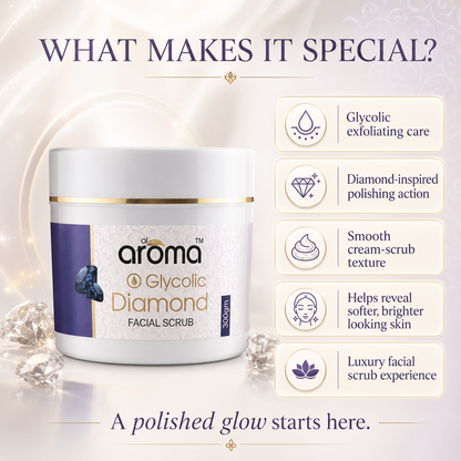 Glycolic Diamond Facial Scrub – Exfoliating & Brightening Face Scrub for Smooth, Polished & Radiant-Looking Skin
