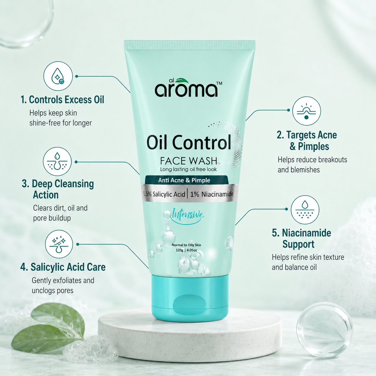 Oil Control Face Wash – Deep Cleansing Formula for Oily & Acne-Prone Skin
