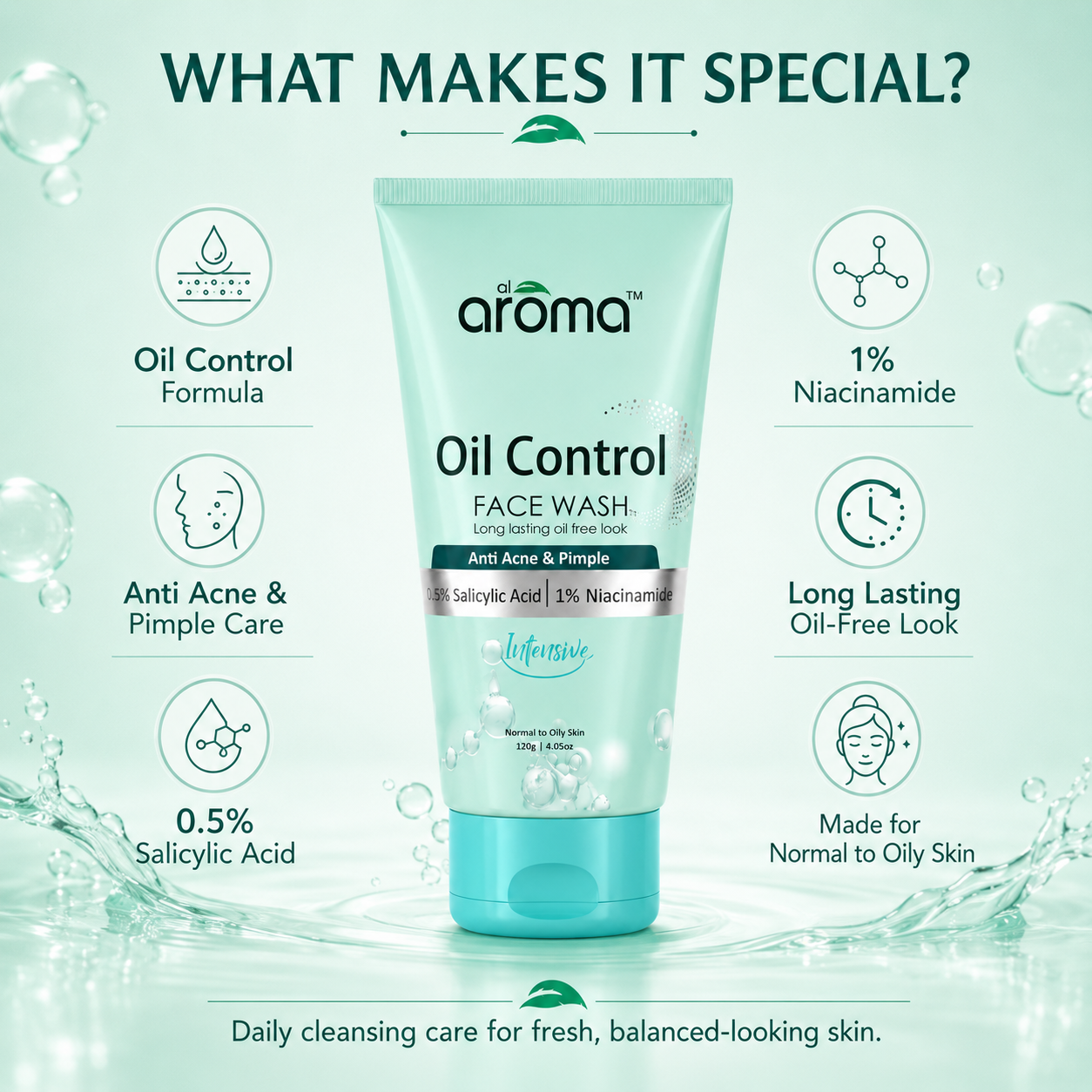 Oil Control Face Wash – Deep Cleansing Formula for Oily & Acne-Prone Skin