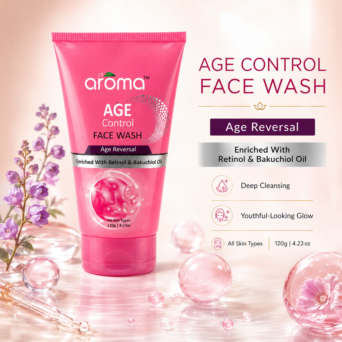 Age Control Face Wash – Anti-Aging Cleanser for Youthful & Firm Skin