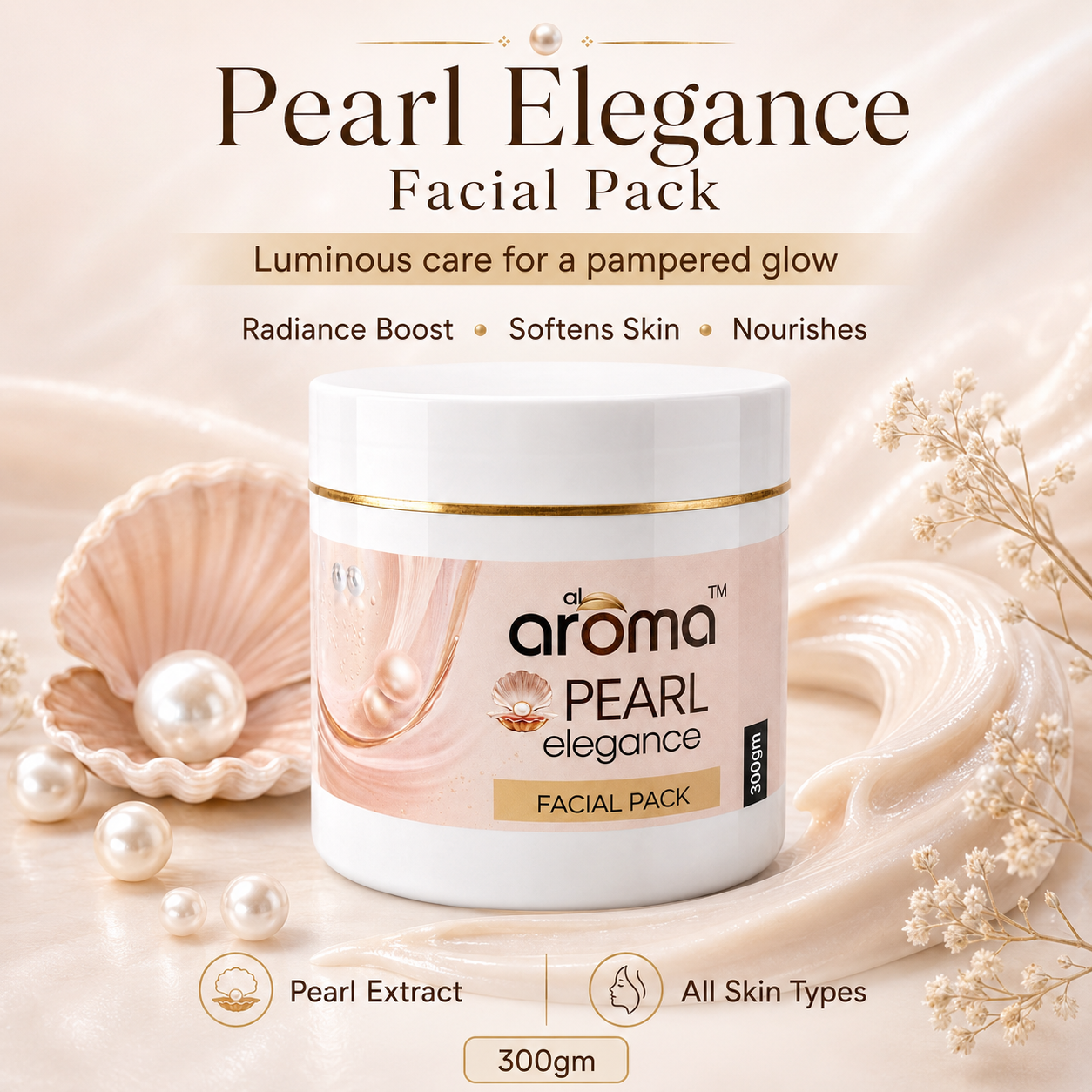 Pearl Elegance Facial Pack – Luxurious Brightening & Radiance Therapy