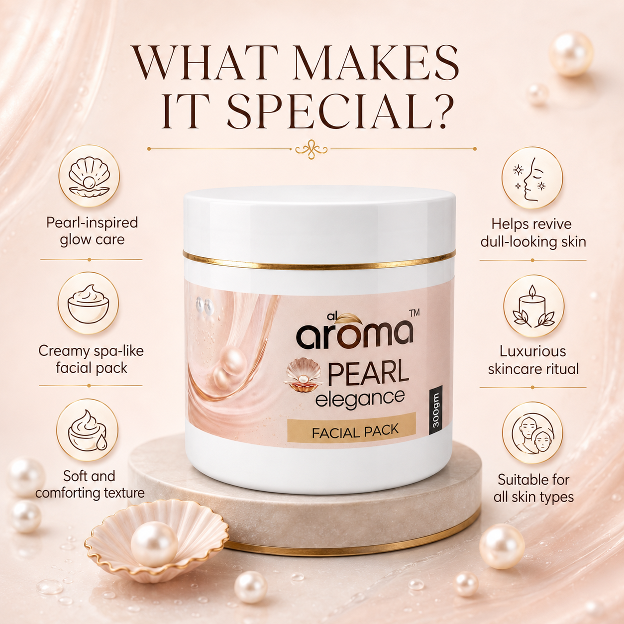 Pearl Elegance Facial Pack – Luxurious Brightening & Radiance Therapy