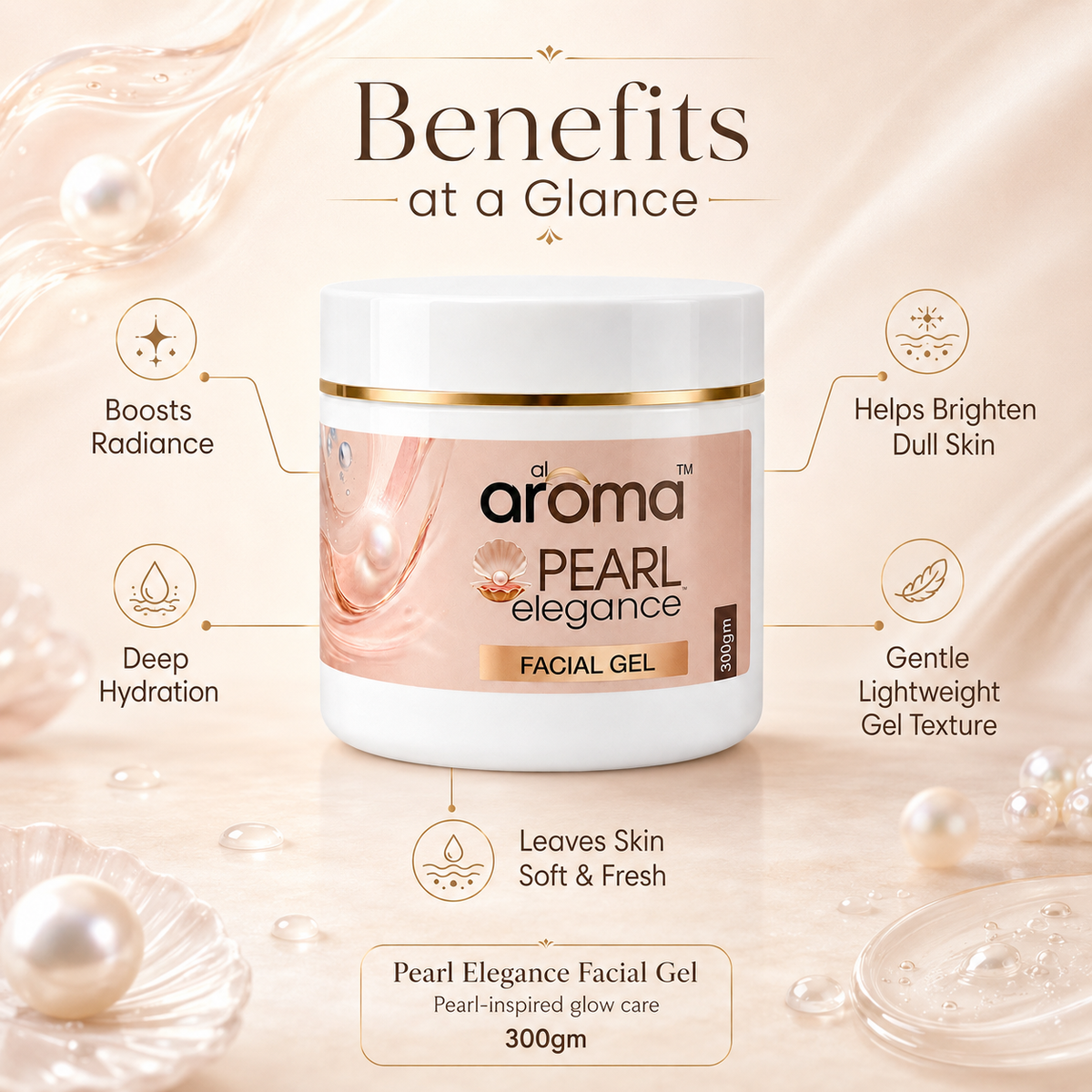 Pearl Elegance Facial Gel – Hydrating & Radiance-Boosting Facial Gel for Soft, Smooth & Luminous-Looking Skin