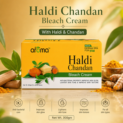Haldi Chandan Bleach Cream – Herbal Glow Bleach with Turmeric & Sandalwood for Clear, Radiant Skin