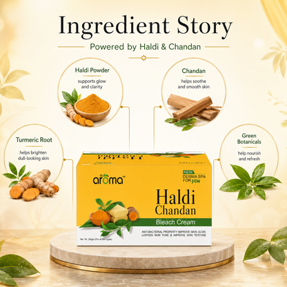 Haldi Chandan Bleach Cream – Herbal Glow Bleach with Turmeric & Sandalwood for Clear, Radiant Skin