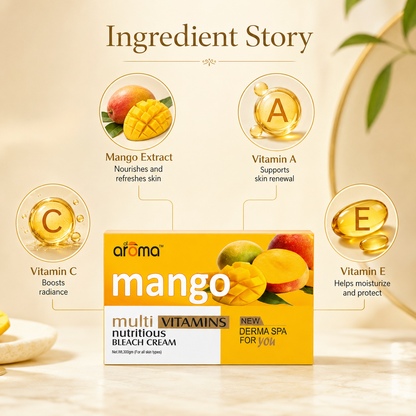 Mango Bleach Cream – Skin Brightening Bleach with Fruit Enzymes for Smooth & Glowing Complexion