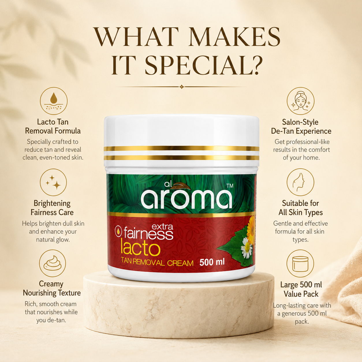 Lacto Tan Removal Cream – Gentle De-Tan Formula for Brighter, Even-Toned Skin