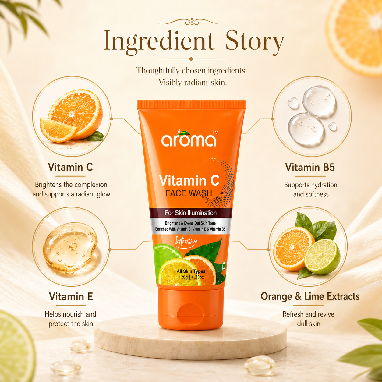 Vitamin C Face Wash – Brightening & Antioxidant Cleanser for Radiant Skin