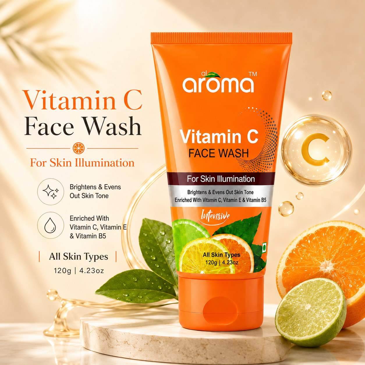 Vitamin C Face Wash – Brightening & Antioxidant Cleanser for Radiant Skin