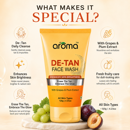 De Tan Face Wash – Tan Removal Cleanser for Brighter, Even-Toned Skin