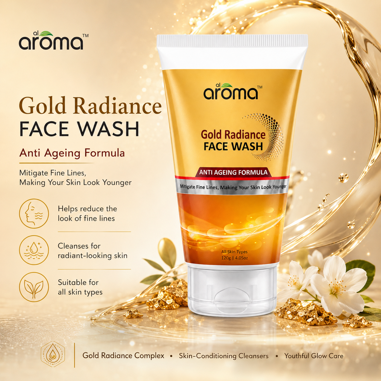 Gold Radiance Face Wash – Luxurious Cleanser for Glowing & Youthful Skin