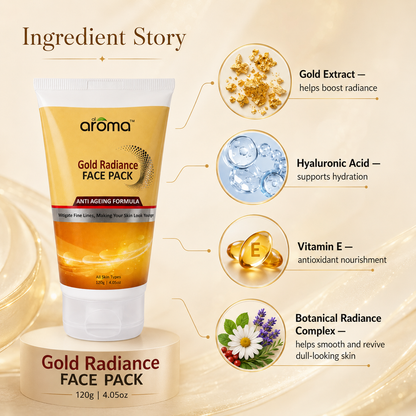 Gold Radiance Face Pack – Luxury Glow Face Mask with Real Gold Particles
