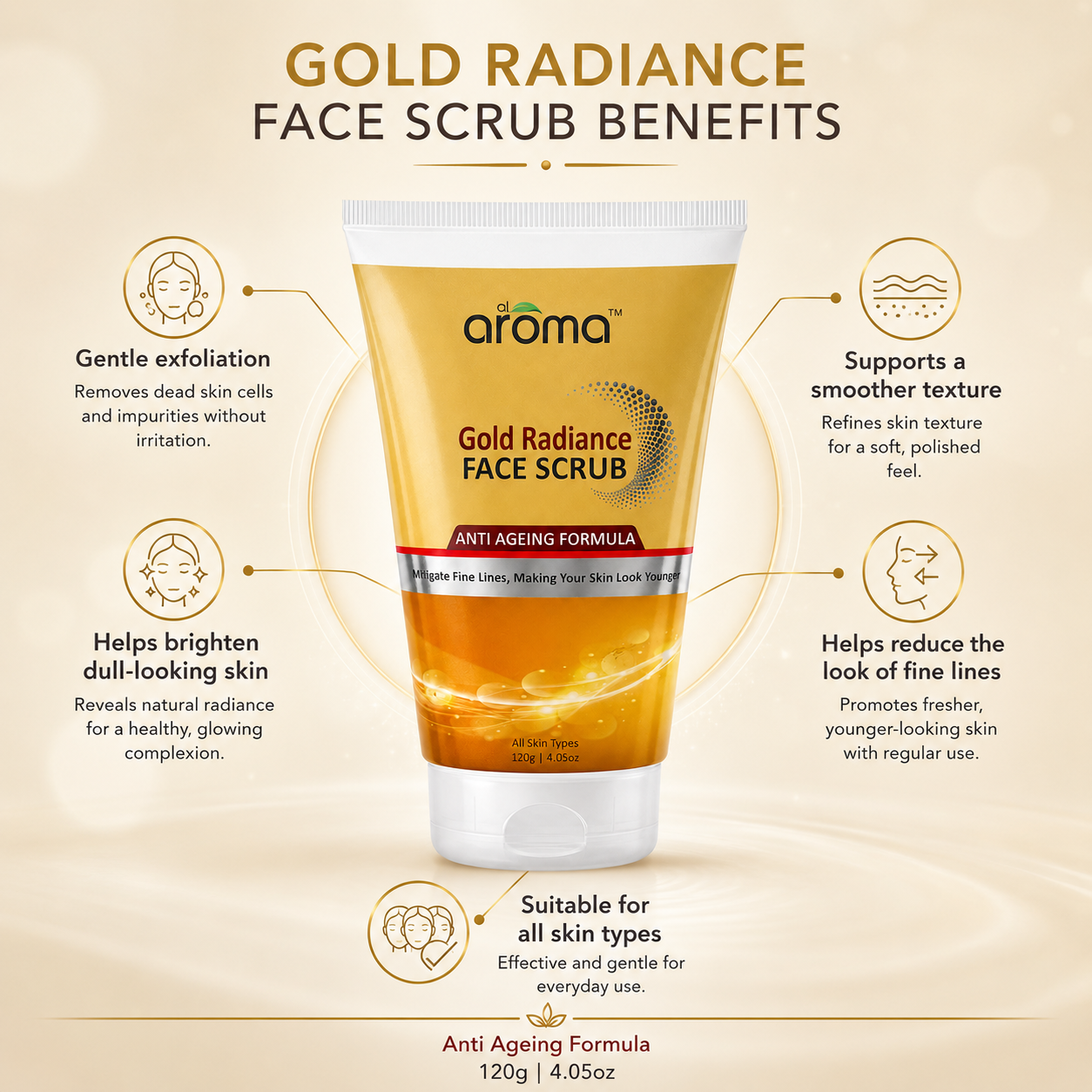 Gold Radiance Face Scrub – Luxurious Gold Exfoliator for Glowing & Smooth Skin