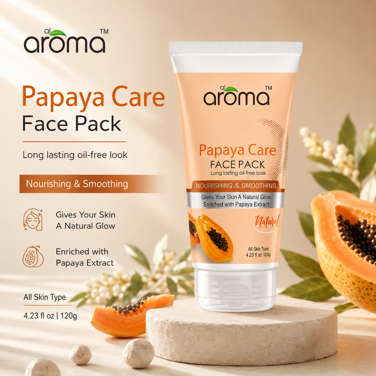Papaya Care Face Pack – Tan Removal & Brightening Mask for Glowing Skin