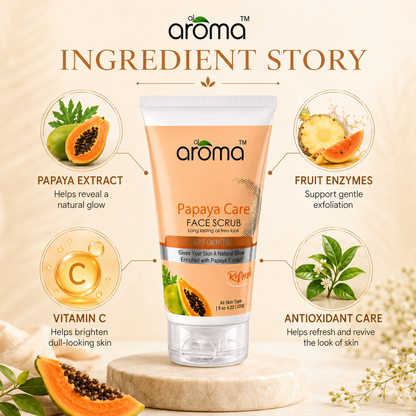 Papaya Care Face Scrub – Tan Removal & Brightening Scrub for Smooth, Glowing Skin