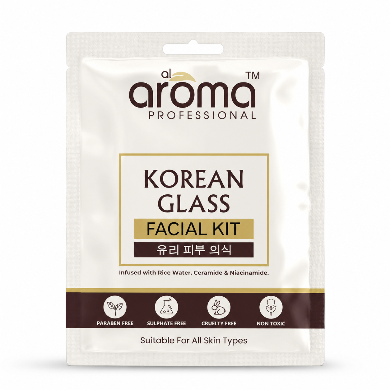Korean Glass Facial Kit – 8 Step Brightening Facial with Rice Water, Ceramide & Niacinamide for Glass Skin Glow