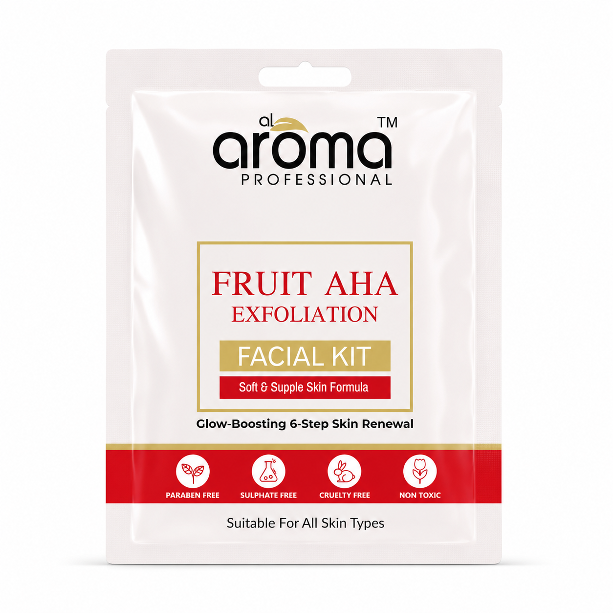 Fruit AHA Exfoliation Facial Kit – 6 Step Skin Renewal Facial with Fruit Acids & Natural AHAs for Clear, Smooth Skin