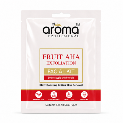 Fruit AHA Exfoliation Facial Kit – 6 Step Skin Renewal Facial with Fruit Acids & Natural AHAs for Clear, Smooth Skin