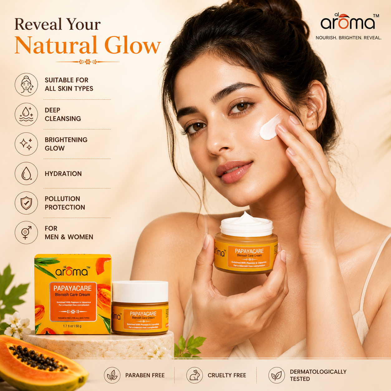 Papaya Care Blemish Care Cream – Spot-Reducing & Skin Brightening Cream for Clear, Even-Toned Skin