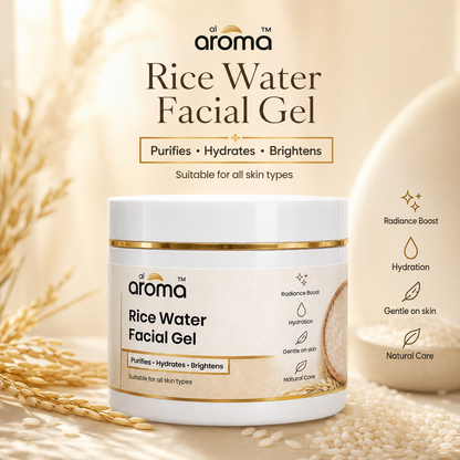 Rice Water Facial Gel – Hydrating & Glow-Boosting Facial Gel for Soft, Smooth & Radiant-Looking Skin