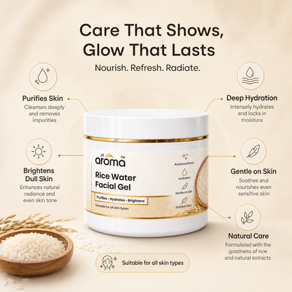 Rice Water Facial Gel – Hydrating & Glow-Boosting Facial Gel for Soft, Smooth & Radiant-Looking Skin