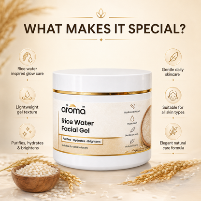 Rice Water Facial Gel – Hydrating & Glow-Boosting Facial Gel for Soft, Smooth & Radiant-Looking Skin