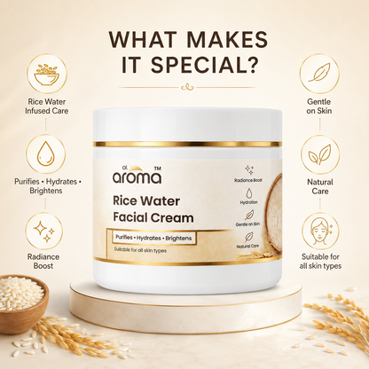 Rice Water Facial Cream – Nourishing & Glow-Boosting Massage Cream for Soft, Smooth & Radiant-Looking Skin