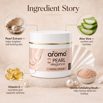 Pearl Elegance Facial Scrub – Gentle Exfoliating & Radiance-Boosting Face Scrub for Smooth, Polished & Luminous-Looking Skin