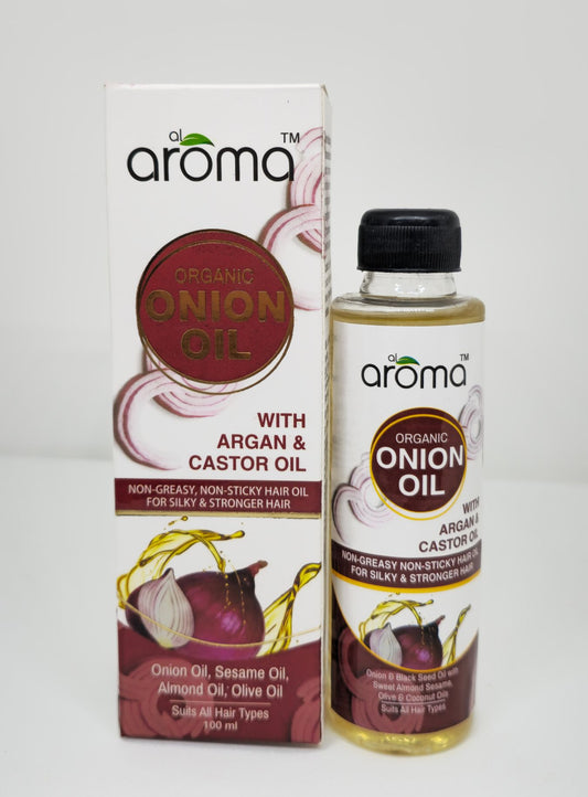 Organic Onion Hair Oil – Hair Fall Control & Growth Booster with Red Onion, Black Seed & Vitamin E