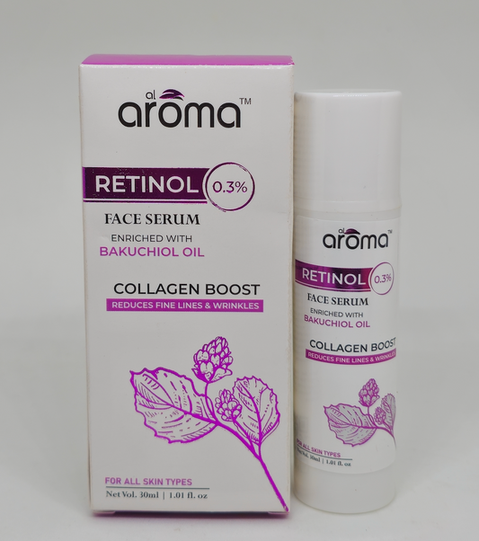 Retinol Face Serum with Bakuchiol Oil – Anti-Aging & Skin Renewal Serum for Fine Lines and Wrinkles