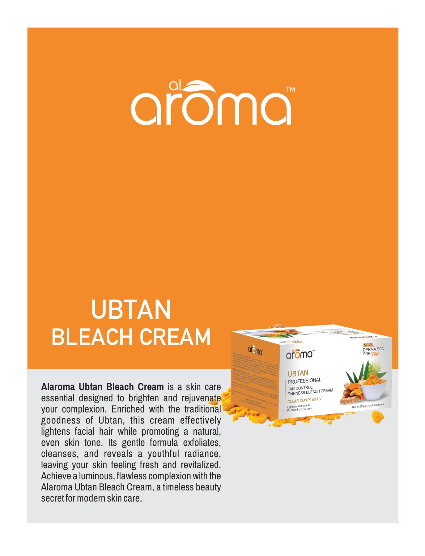 Ubtan Bleach Cream – Ayurvedic Glow Bleach for Bright, Clear & Tanned Skin