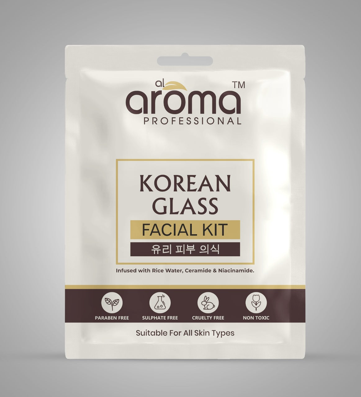 Korean Glass Facial Kit – 8 Step Brightening Facial with Rice Water, Ceramide & Niacinamide for Glass Skin Glow