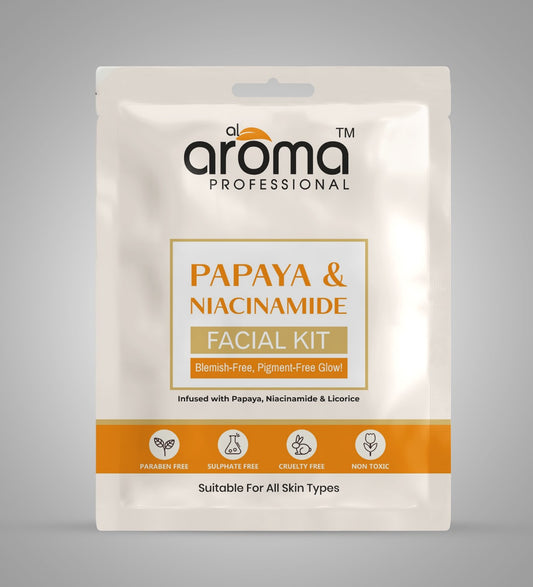 Alaroma Papaya & Niacinamide Facial Kit – 6 Step Blemish-Clearing & Brightening Facial with Papaya Enzymes & 5% Niacinamide