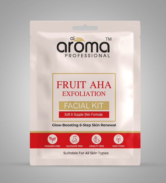 Fruit AHA Exfoliation Facial Kit – 6 Step Skin Renewal Facial with Fruit Acids & Natural AHAs for Clear, Smooth Skin