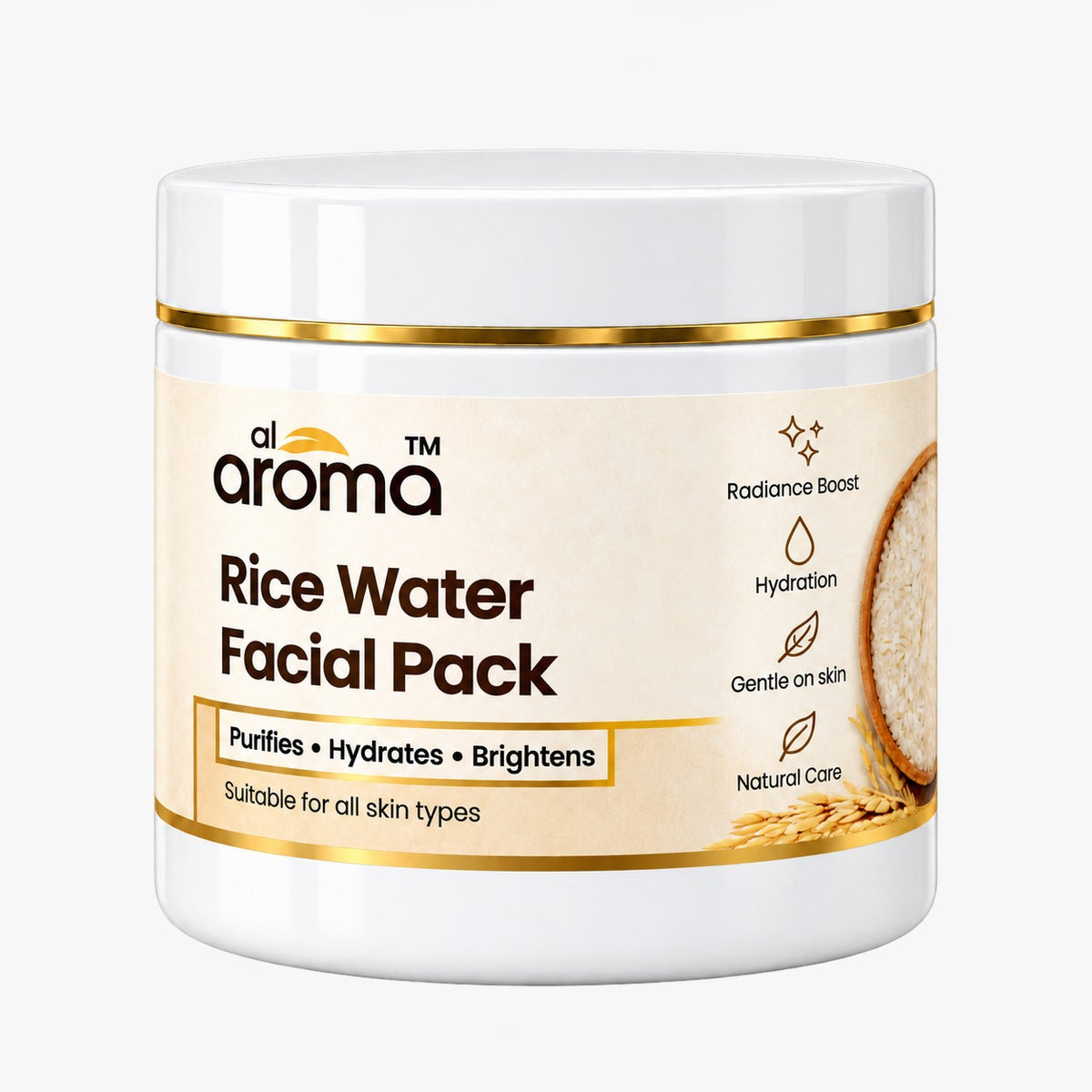 Rice Water Facial Pack – Hydrating & Glow-Boosting Face Pack for Soft, Smooth & Radiant-Looking Skin