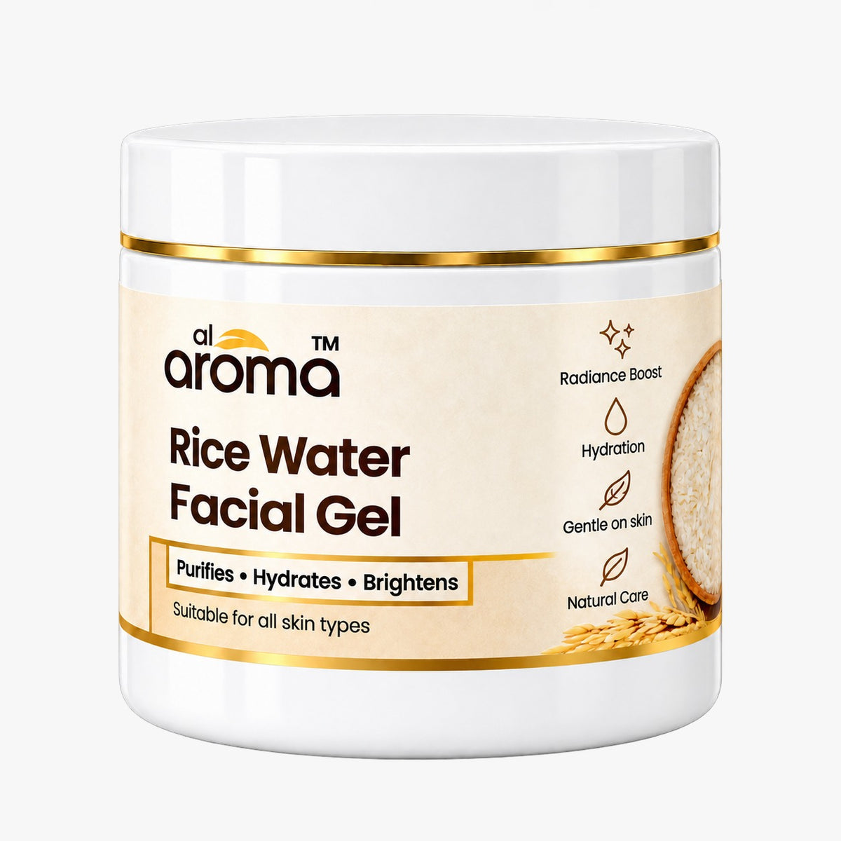 Rice Water Facial Gel – Hydrating & Glow-Boosting Facial Gel for Soft, Smooth & Radiant-Looking Skin