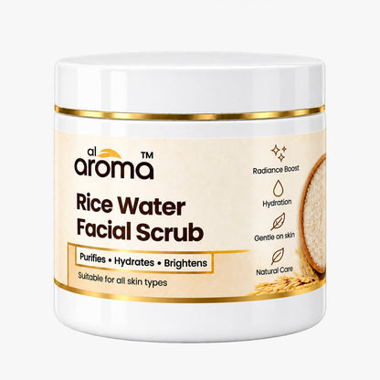 Rice Water Facial Scrub – Gentle Exfoliating & Glow-Boosting Face Scrub for Smooth, Polished & Radiant-Looking Skin