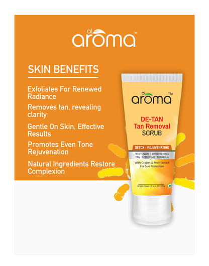 De Tan Face Scrub – Tan Removal & Exfoliating Scrub for Clear, Even-Toned Skin