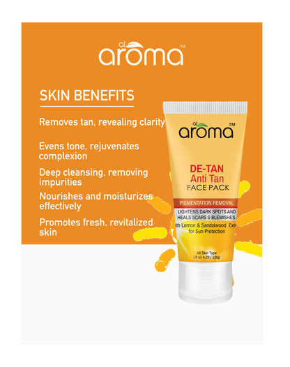 De Tan Face Pack – Tan Removal & Brightening Mask for Sun-Exposed Skin