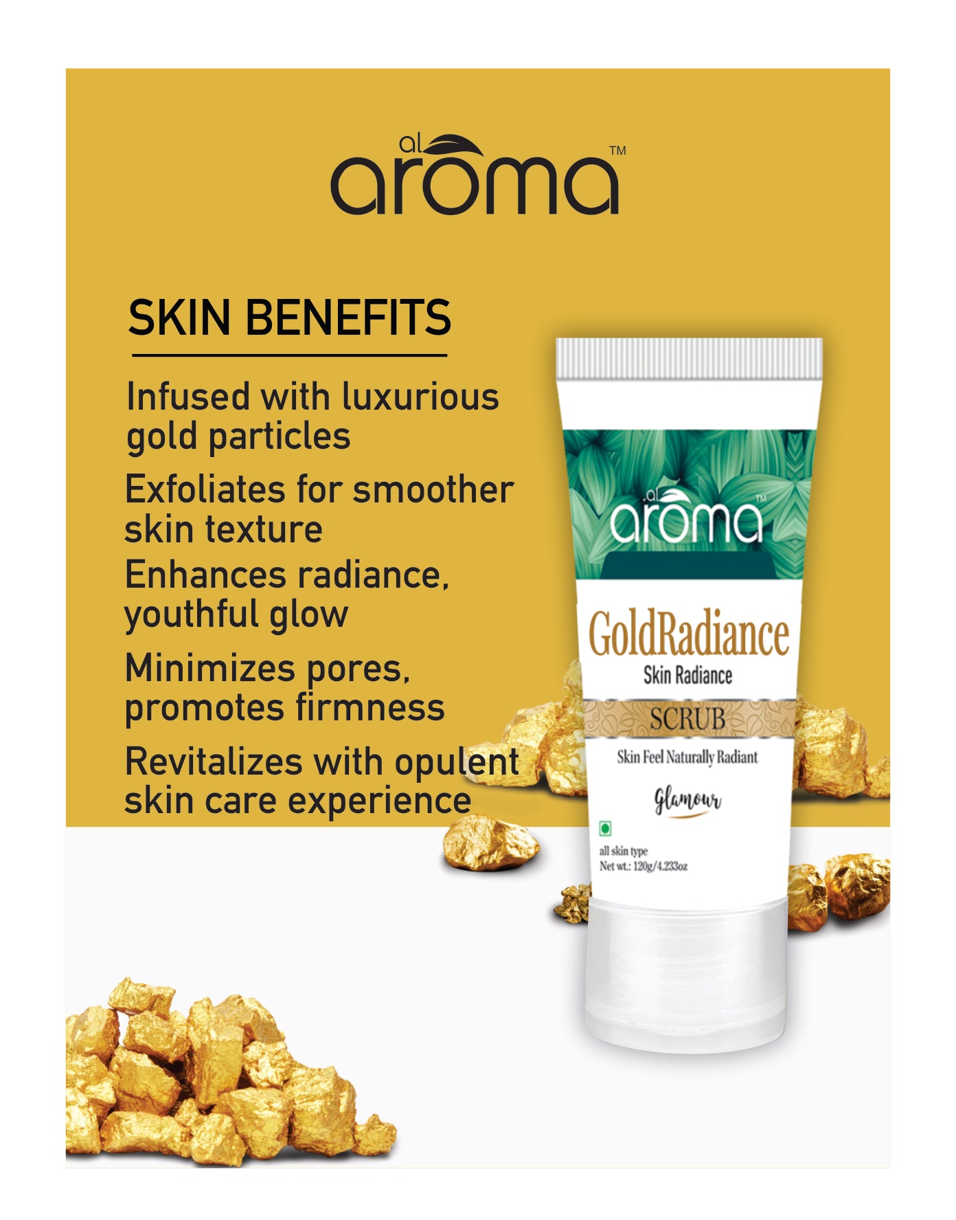 Gold Radiance Face Scrub – Luxurious Gold Exfoliator for Glowing & Smooth Skin